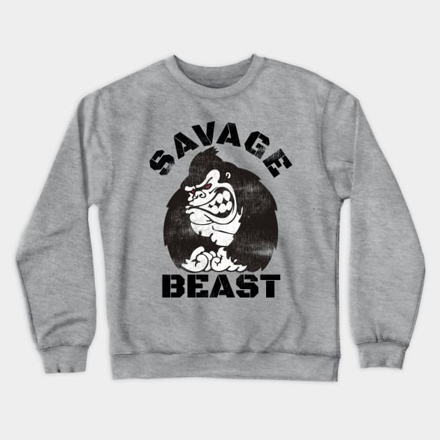 SAVAGE BEAST GORILLA Crewneck Sweatshirt by MuscleTeez